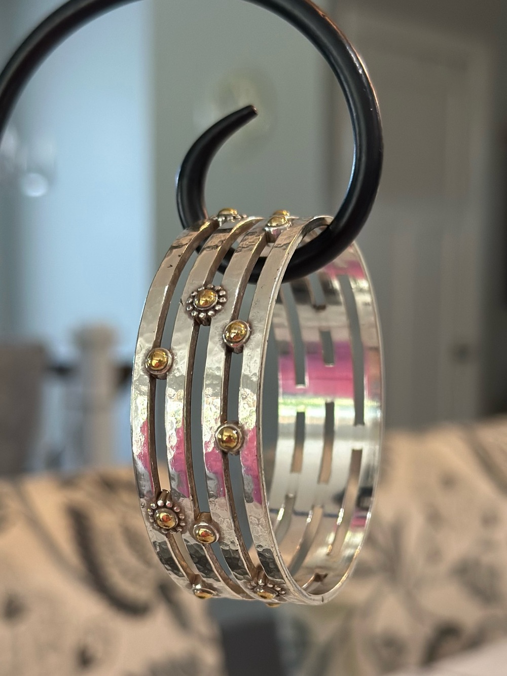 Brighton Wide Silver & Gold Bangle